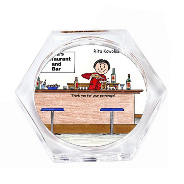 Printed Perfection Personalized Bartender Female Drink Coaster Gift